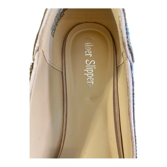 Silver Slipper Beaded Sparkling Flats, Size 8M, NWOT, Sparkling. - Picture 5 of 11